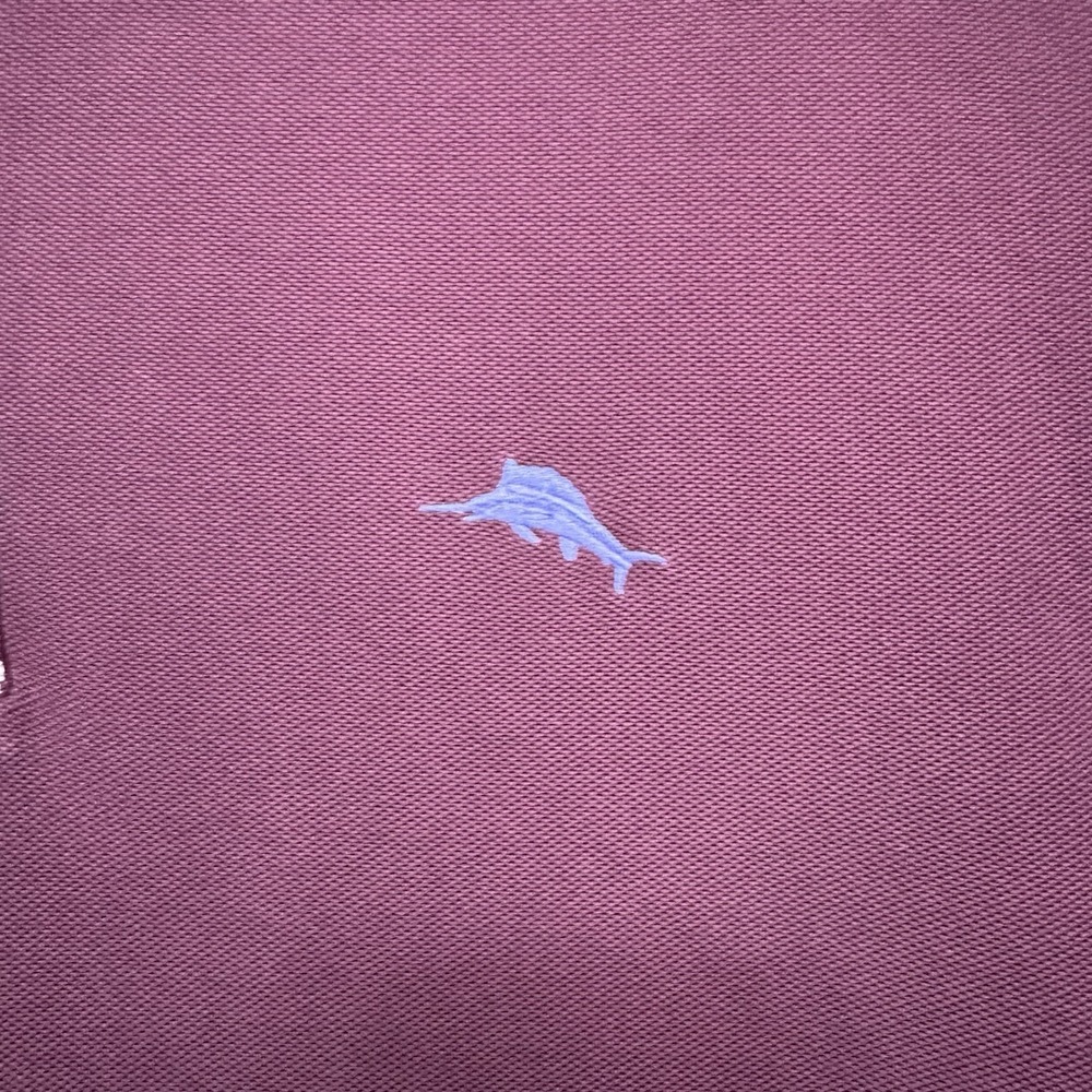 Tommy Bahama Men's XL Polo Burgandy Textured Short Sleeve - Picture 4 of 6